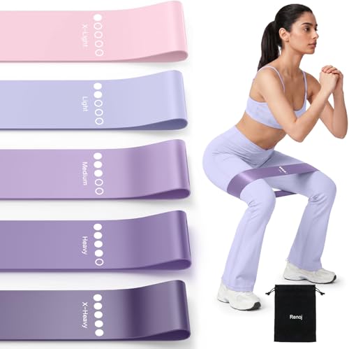 Resistance Bands for Working Out, 5-Pack Elastic Loop Exercise Bands for Strength