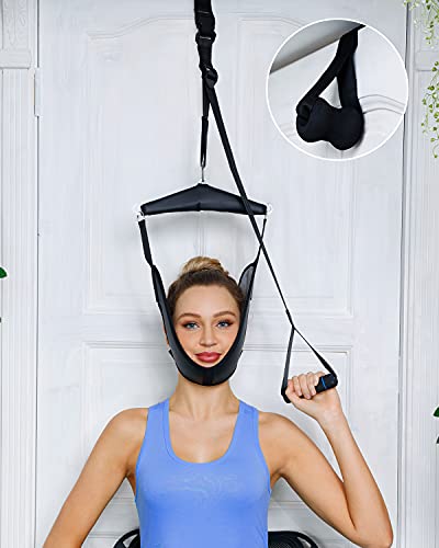 comness Cervical Neck Traction Device Over Door for Home Use, Portable Neck