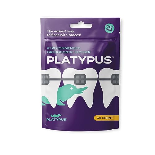Platypus Orthodontic Flossers for Braces, 40 Count (Pack of 1) | Suitable