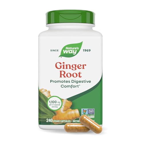 Nature's Way Ginger Root Capsules,1,100 mg per Serving, Vegan, 240 ct |