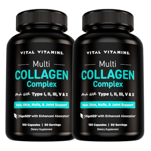 Vital Vitamins Multi Collagen Peptides Complex for Women & Men, 2-Pack |