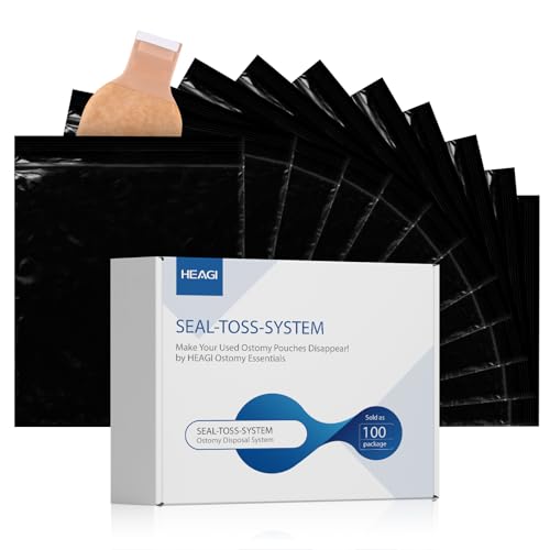 Heagimed 100Pcs Ostomy Disposal Bags, Seal-N-Toss System, 15.7"x 11"