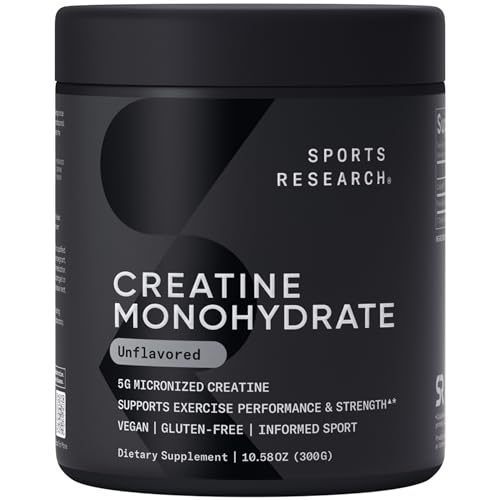 Sports Research® Creatine Monohydrate Powder 5g, Unflavored (60 Servings)