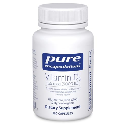 Pure Encapsulations Vitamin D3 125 mcg (5,000 IU), 120 Capsules | Supplement