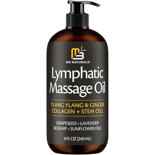 Lymphatic Massage Oil for Massage Therapy with Ginger Lavender & Vitamin E | Restorative Lymphatic Drainage Oil for Body Care Circulation & Detox Support - Lightweight & Non-Greasy Formula (8 Fl Oz)