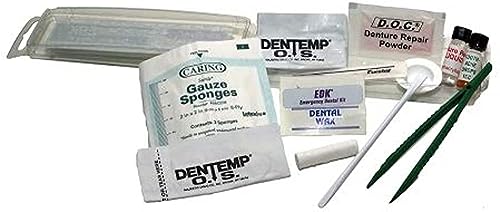 EDK Emerg-A-Dent Complete Emergency Dental First Aid Mini Emergency Dental Repair Kit Dentures Crowns Bridgework Fillings