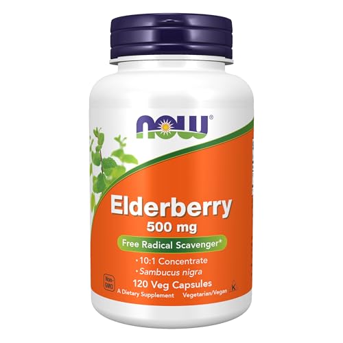 Now Supplements, Elderberry (Sambucus nigra) 500 mg, 120 Veg Caps
