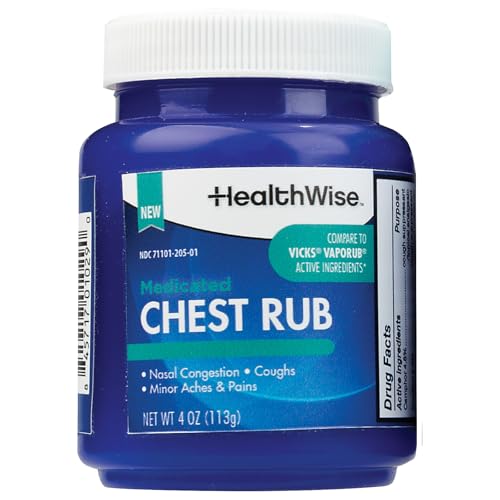 HealthWise Medicated Chest Rub, 4 oz | Cough Suppressant & Nasal Decongestant,