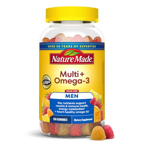 Nature Made Mens Multivitamin Gummies with Omega-3, 150 Count | Vitamins and