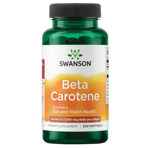 Swanson Beta-Carotene Vitamin A Supplement, Vision Support, 300 Softgels | Eye health