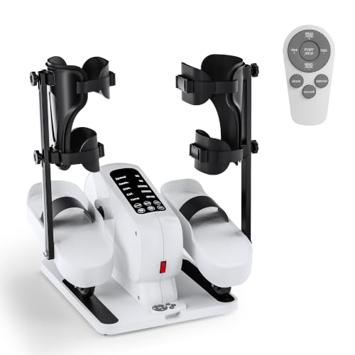 MOMODA Electric Pedal Exerciser for Seniors with Leg Support, White | Motorized Pedal Exerciser for Seniors, Anti-Spasm, Low Impact Workout for Knee/Ankle