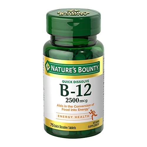 Nature’s Bounty Vitamin B12 2500 mcg, Cellular Energy Support, for Energy Metabolism,