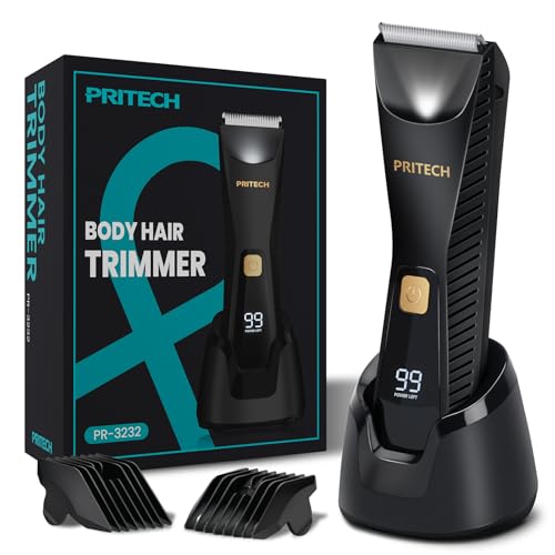 PRITECH Manscape Body Hair Trimmer - Waterproof Pubic Hair Ball Trimmer, Ceramic