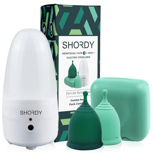 SHORDY Menstrual Cups Beginner Kit - Small & Large with Electric Sterilizer