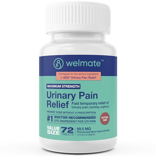 WELMATE Maximum Strength Urinary Pain Relief UTI Medicine for Women, 72 Ct