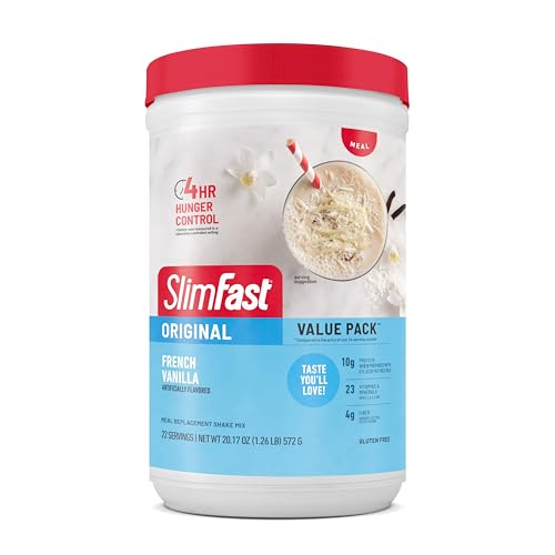 SlimFast Meal Replacement Powder, Original French Vanilla, Weight Loss Shake Mix, 10g