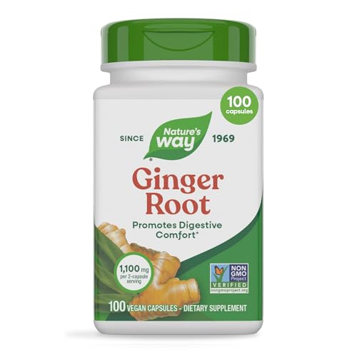 Nature's Way Ginger Root Capsules,1,100 mg per Serving, Vegan, 100 ct |