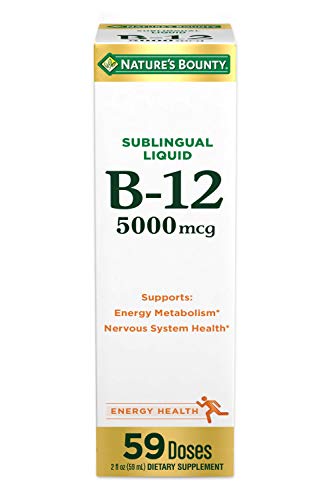 Nature’s Bounty Vitamin B12 5000 mcg Sublingual Liquid, Cardiovascular Health & Cellular
