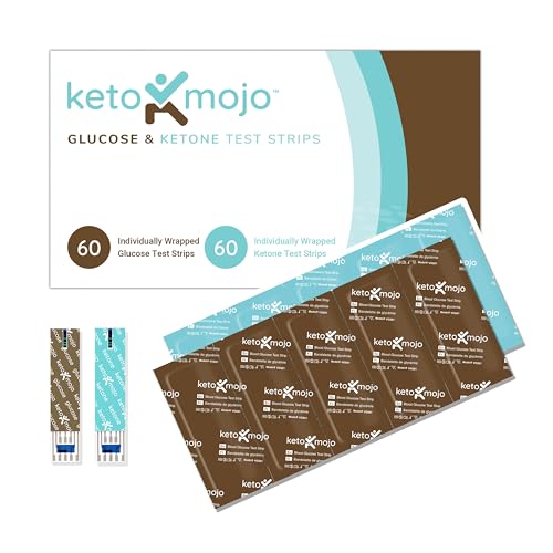KETO-MOJO GK+ Glucose & Ketone Strips, 60 Glucose + 60 Ketone |