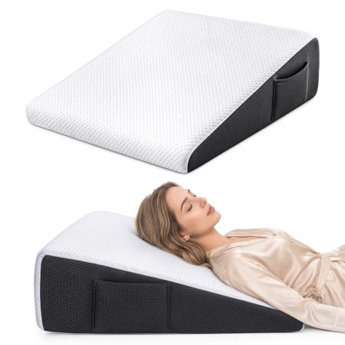 Utopia Bedding Wedge Pillow for Headboard, Memory Foam, 24x24x7 Inch | High-Density