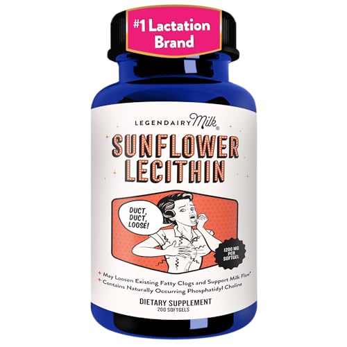 Legendairy Milk Sunflower Lecithin 1200mg, Lactation Support, Sunflower Lecithin Supplement for Clogged
