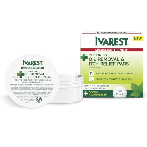Ivarest Poison Ivy Relief Pads, Fast-Acting Medicated Treatment, 30 Count | Fast