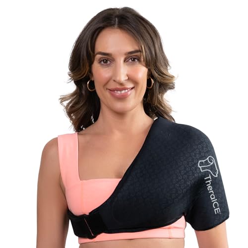 TheraICE Shoulder Ice Pack Wrap PRO, Rotator Cuff Brace Compression Sleeve | Reusable FocusZone Cold Therapy for Arm , Swelling, Injury Recovery and Post Surgery Support for Men and Women