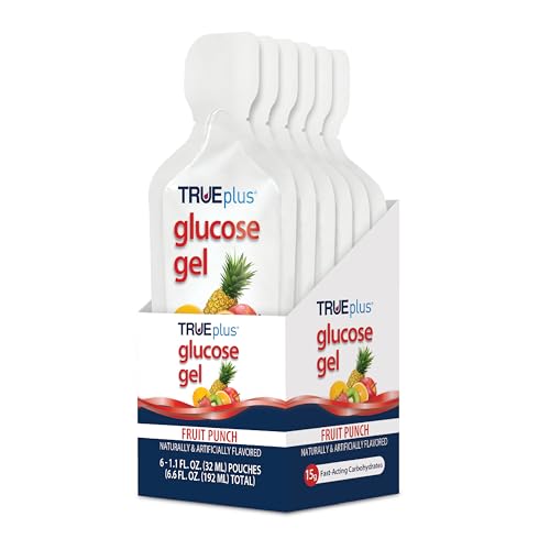 TRUEplus Glucose Gel Pouch, 15g Carbohydrates, Fruit Punch Flavor, 6 Pack |