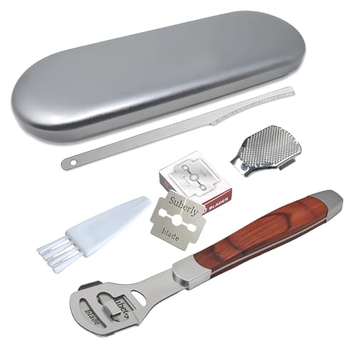 Callus Shaver with Wooden Handle，Pedicure Foot File Kit，Foot File Callus Remover，High-Quality Scraper