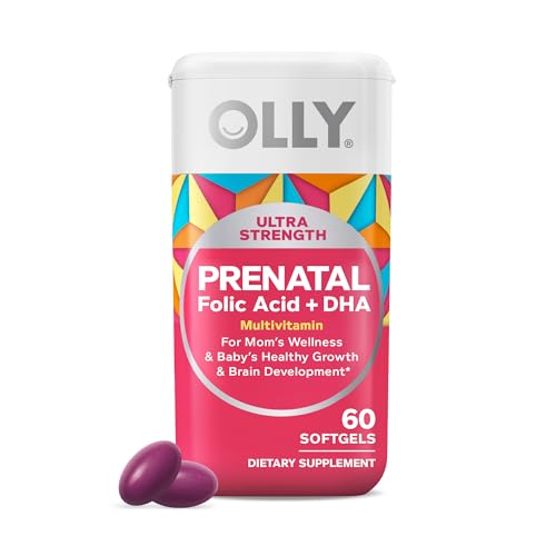 OLLY Ultra Strength Prenatal Multivitamin Softgels, Omega-3s - 60 Count | Women's