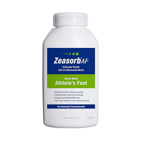 Zeasorb Super Absorbent Athletes Foot Powder, Talc-Free, 2.5 oz Bottle | Moisture