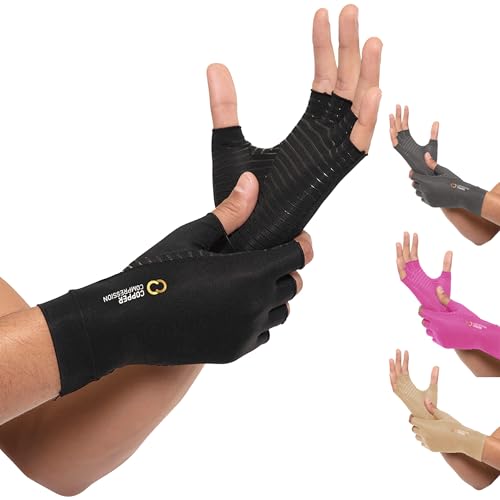 Copper Compression Arthritis Gloves | Fingerless Arthritis Carpal Tunnel Pain Relief Gloves