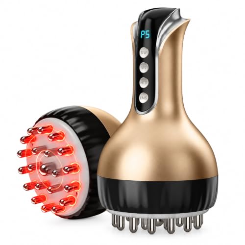 Lymphatic Drainage Massager & Anti-Cellulite Massage Tool | Rechargeable Body Massager with Gentle Warming & Vibration for Waist, Arms, Thighs, Calves & Back, Home Body Care (Gold)