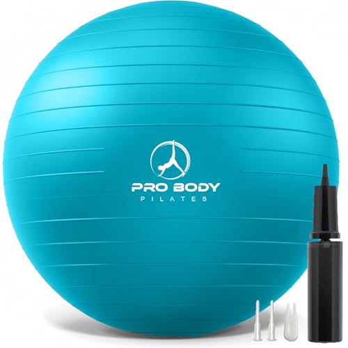 ProBody Pilates Yoga Ball - Vibrant Colors Exercise Ball (Sky, 65 cm)
