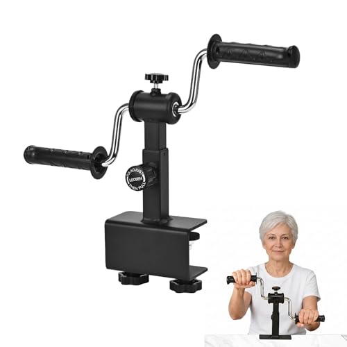Arm Bike for Physical Therapy, Hand Bike Pedal Exerciser, Portable Arm Exercise Equipment for Arm and Shoulder Workout, Desktop Clamp Design, Suitable for Tabletops 0.4-1.95 in Thick