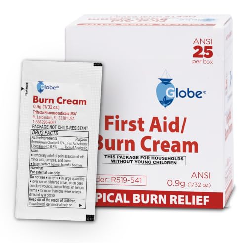 Globe Burn Cream 0.9g Packets, (Box of 25) Advanced First Aid Cream