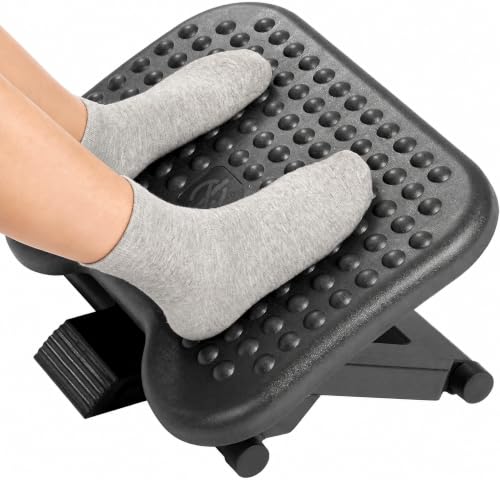 HUANUO Under Desk Foot Rest, 17.1" Massage Footrest, Adjustable and Tilt |