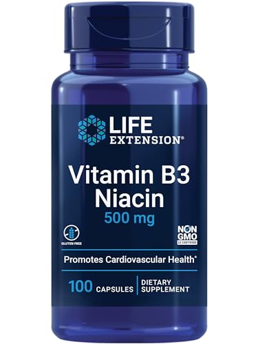 Life Extension Vitamin B3 Niacin, Heart Health, 100 Capsules | Supports Heart