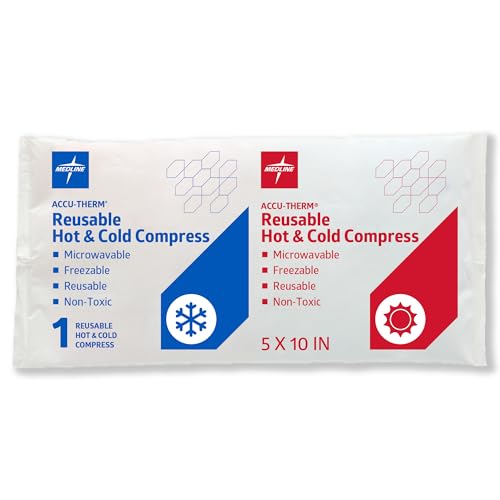 Medline Accu-Therm Reusable Hot/Cold Gel Packs, 5” x 10”, Soft & Flexible,