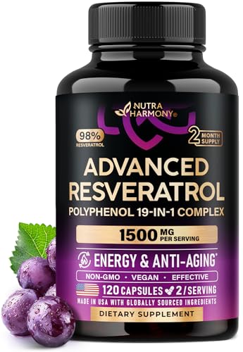 Resveratrol + Berberine, Quercetin, ACV, Acai & Noni Supplement - 120 Caps