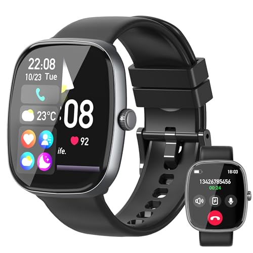 Smart Watch for Women Men, 1.85" HD Fitness Watch with 120 Sports Modes, 5.3 Bluetooth Call, 250+ Custom Dials, Heart Rate/Sleep Monitor Fitness Tracker, IP68 Waterproof Sport Watch for iPhone/Android