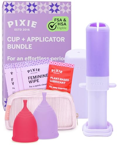 Pixie Menstrual Cups with Applicator for Feminine Care - Inserts Like a