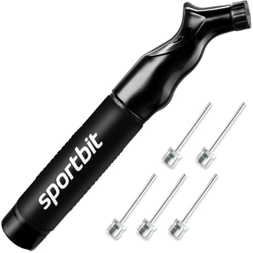 SPORTBIT Ball Pump for Sports Balls, Push & Pull System, Black |