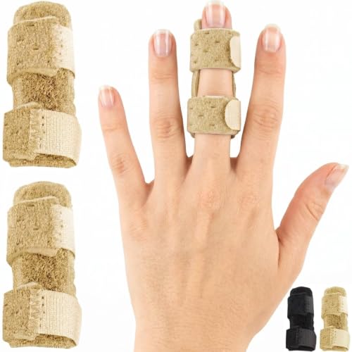 Vive Finger Splint (2 Pack) - Universal Finger Straightener - Broken