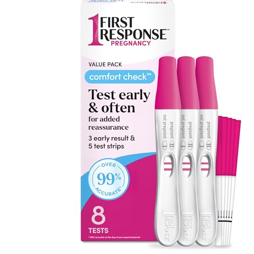 FIRST RESPONSE Comfort Check Pregnancy Test, 8 Count, Pink & White |