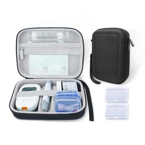 Diabetic Supplies Travel Case for Glucose Meter Diabetes Testing Kit-Black | Portable