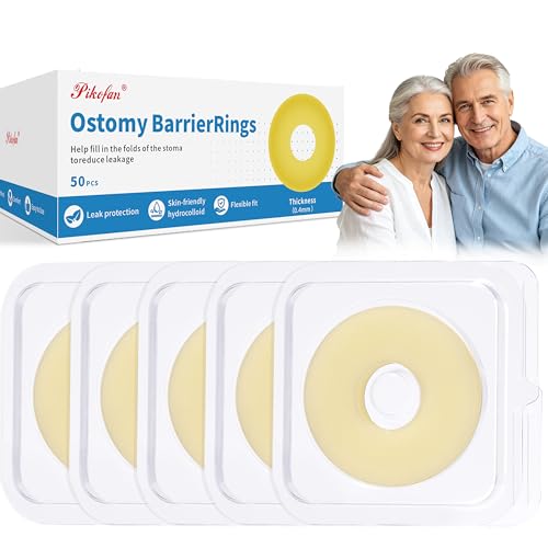 PIKOFAN 50 PCS 4mm Ostomy Barrier Rings, Medical Hydrocolloid Colostomy Supplies, Moldable