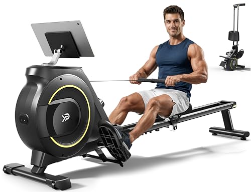 YPOO Rowing Machine for Home, 350LB 16-Level Magnetic Resistance Foldable | Magnetic