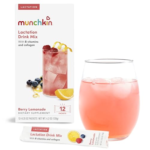 Munchkin Milkmakers Lactation Drink Mix, Berry Lemonade, 12 Count | For Breastfeeding