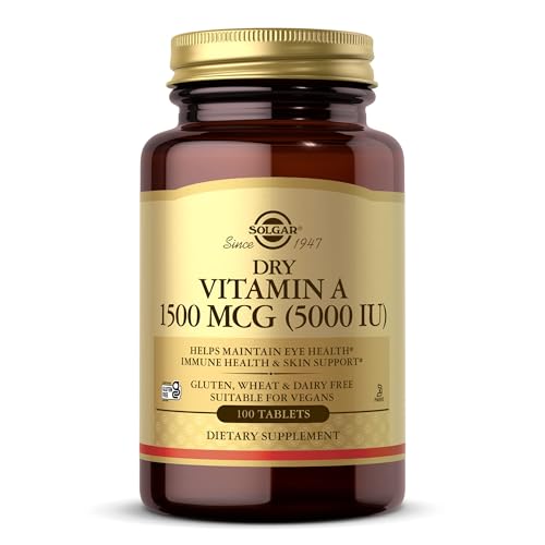 Solgar Dry Vitamin A 1500 mcg (5000 IU), 100 Tablets, Supports Healthy